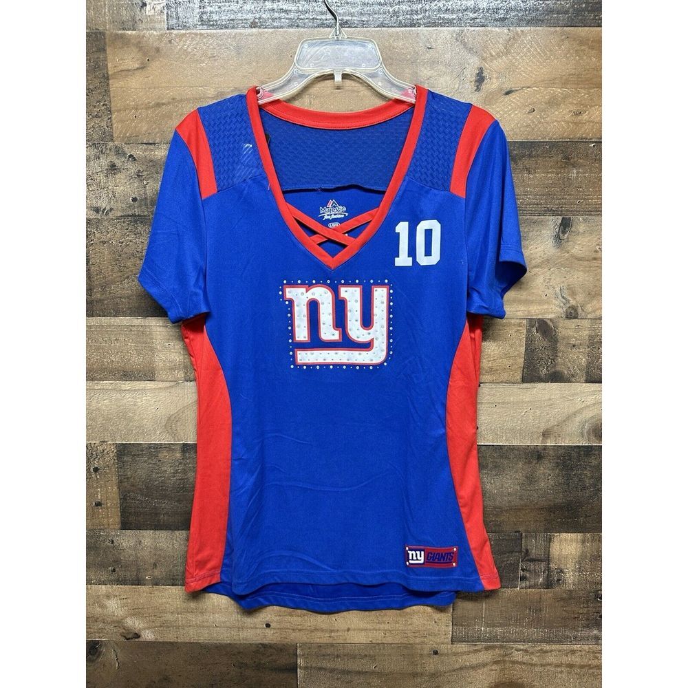 NWT Majestic Women's Eli Manning V-Neck T-Shirt Size Large *MSRP $64.99*